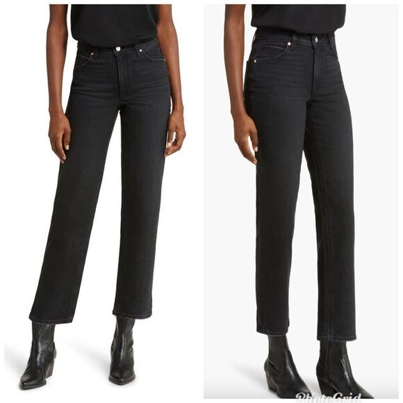 Revolve Paige Straight Ankle Black Jeans Size 29 - Picture 1 of 11